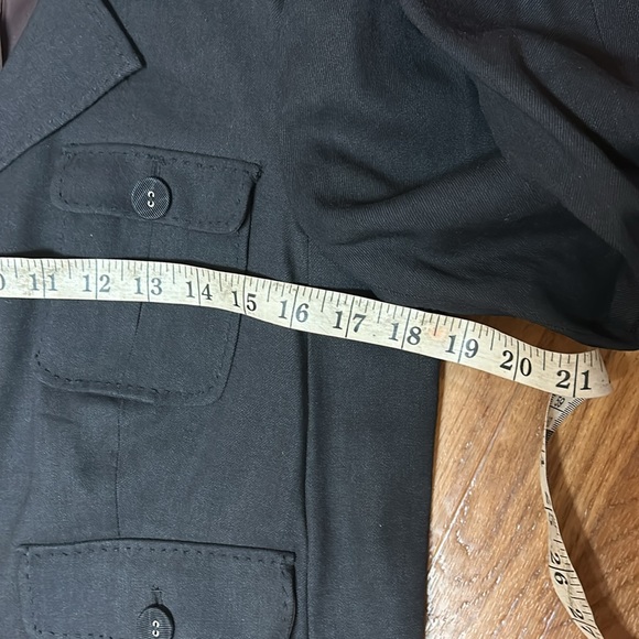 REBECCA TAYLOR Black Wool and Linen Blazer SZ 12 - Picture 4 of 8